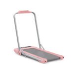 Black Bull Under-Desk Treadmill with speeds ranging from 1 to 6 km/h, compact design suitable for home or office use, equipped with a remote control and LED display, supports up to 120 kg, in pink – UMWP103