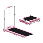 Two-in-One Foldable Electric Treadmill with LED Display and Remote Control, Model UMWB0104 – Pink