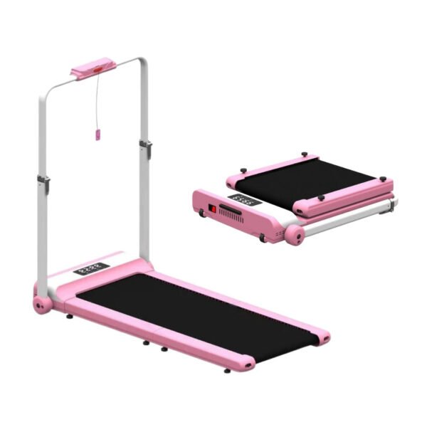 Two-in-One Foldable Electric Treadmill with LED Display and Remote Control, Model UMWB0104 – Pink
