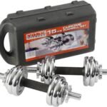 Set of hexagonal dumbbells with a total weight of 15 kg
