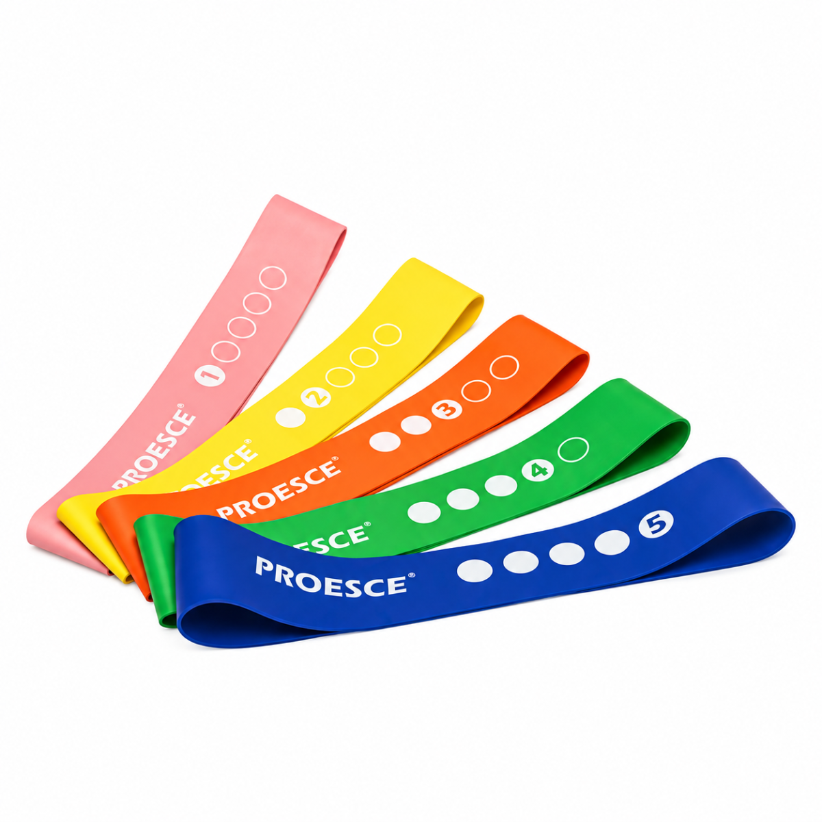 Set of 5 resistance bands in different colors (Joker)